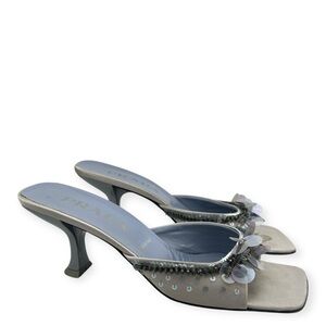 Prada Vintage Sequin-Embellished Kitten Heels